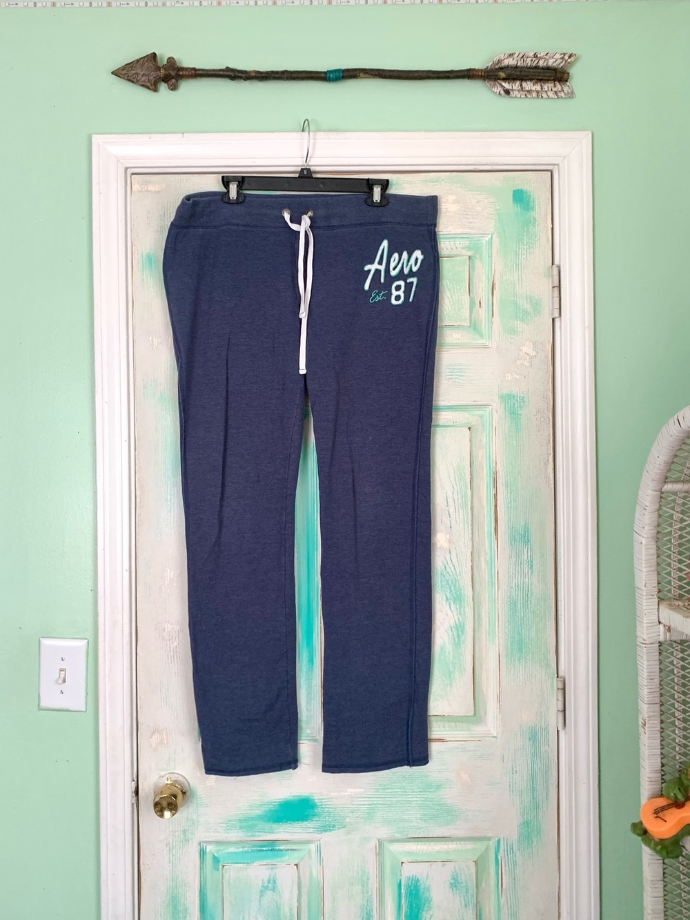 Aeropostale Navy Blue Logo Sweatpants Size XL